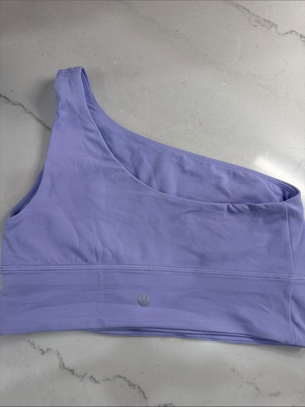 Lululemon asymmetrical One-Shoulder Sports Bra Lavender sz 8